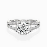 Milgrain Cathedral Halo Engagement Ring
