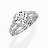 Milgrain Cathedral Halo Engagement Ring