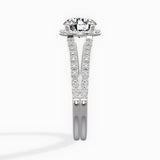 Milgrain Cathedral Halo Engagement Ring