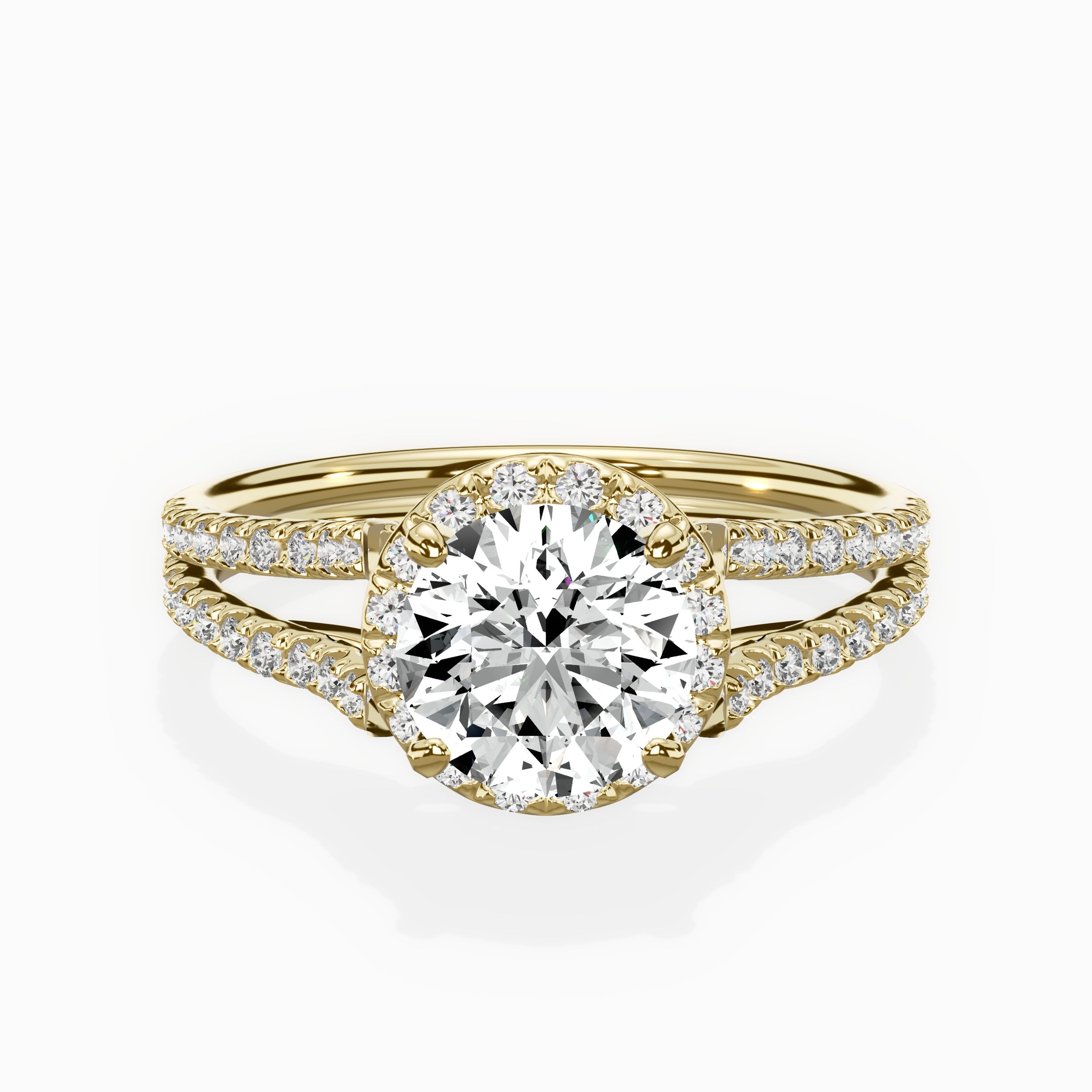 Milgrain Cathedral Halo Engagement Ring