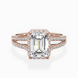 Milgrain Cathedral Halo Engagement Ring