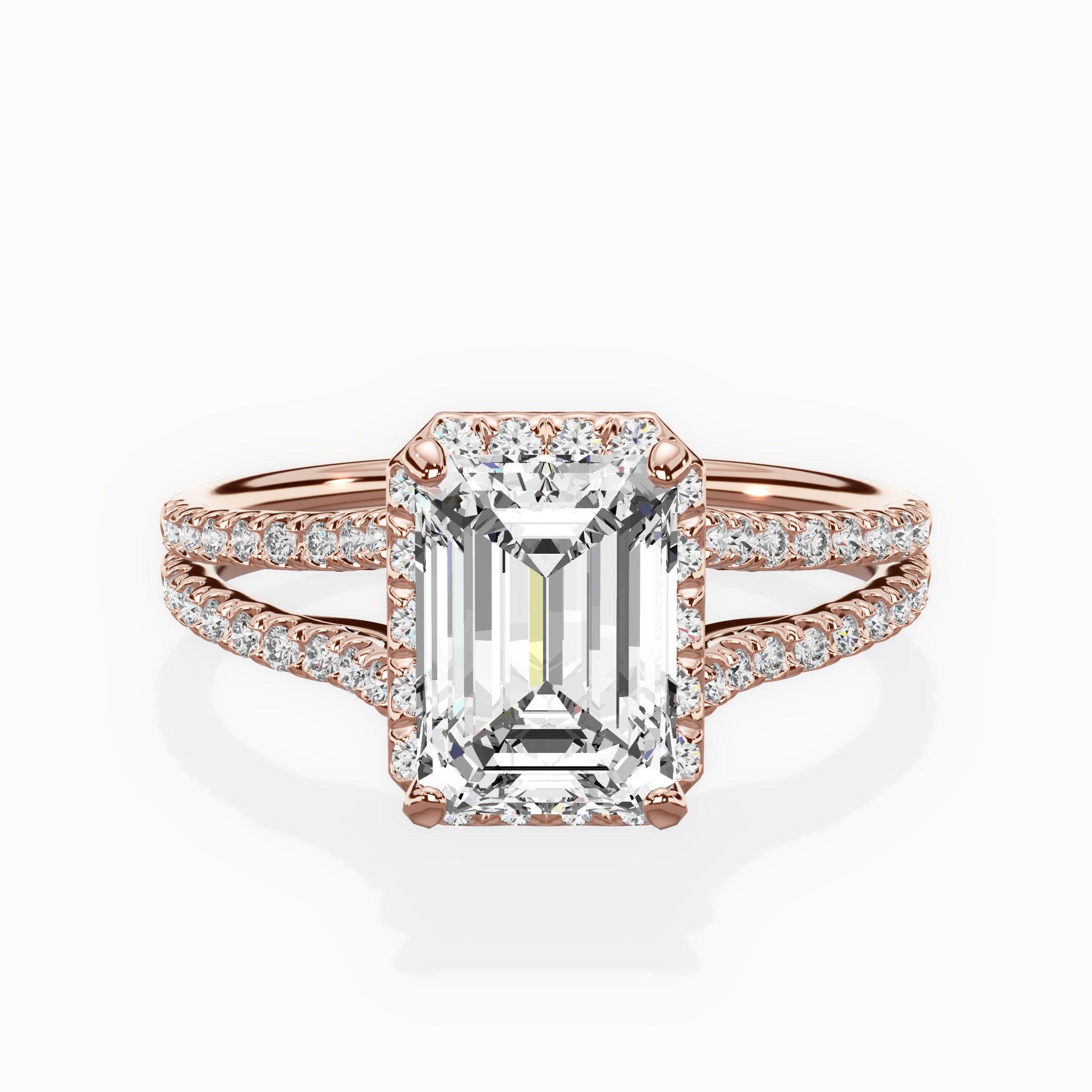 Milgrain Cathedral Halo Engagement Ring