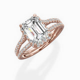 Milgrain Cathedral Halo Engagement Ring