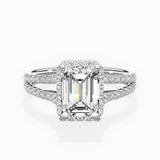 Milgrain Cathedral Halo Engagement Ring