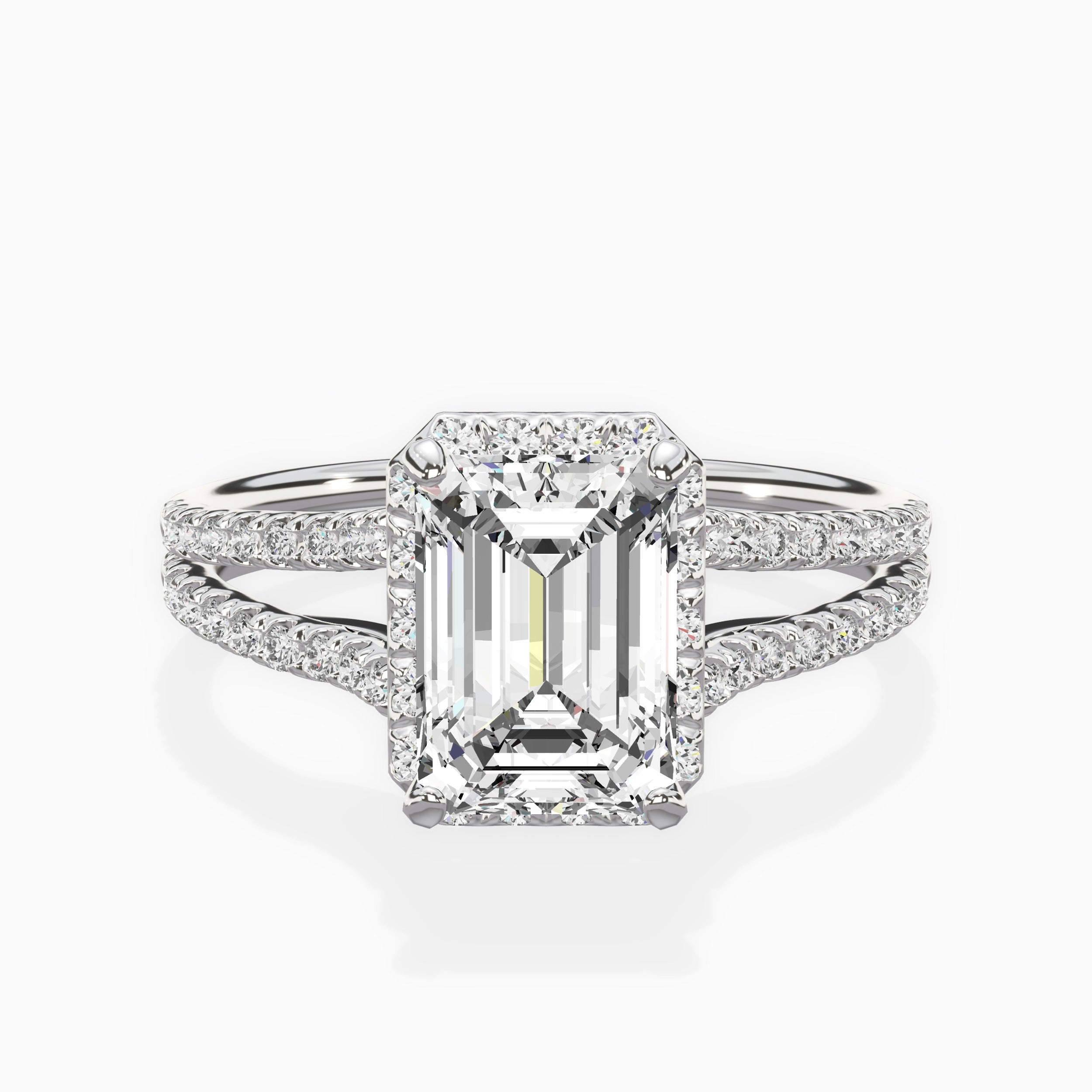 Milgrain Cathedral Halo Engagement Ring