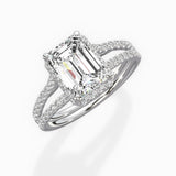 Milgrain Cathedral Halo Engagement Ring