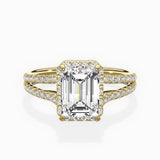 Milgrain Cathedral Halo Engagement Ring
