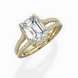 Milgrain Cathedral Halo Engagement Ring