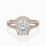 Milgrain Cathedral Halo Engagement Ring