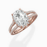Milgrain Cathedral Halo Engagement Ring