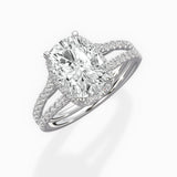 Milgrain Cathedral Halo Engagement Ring