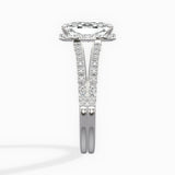 Milgrain Cathedral Halo Engagement Ring