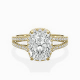 Milgrain Cathedral Halo Engagement Ring
