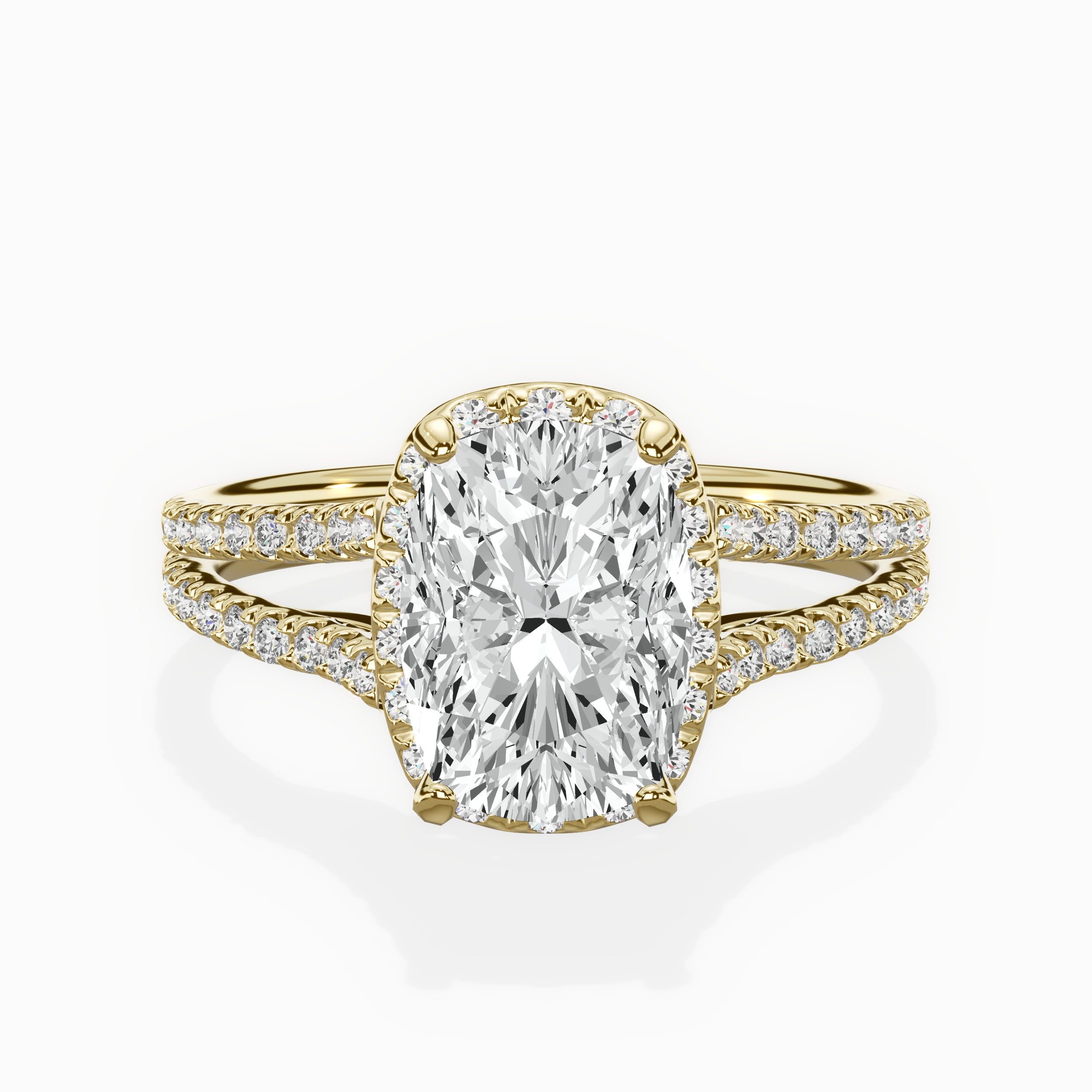 Milgrain Cathedral Halo Engagement Ring