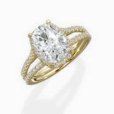 Milgrain Cathedral Halo Engagement Ring