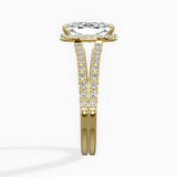 Milgrain Cathedral Halo Engagement Ring