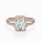 Milgrain Cathedral Halo Engagement Ring