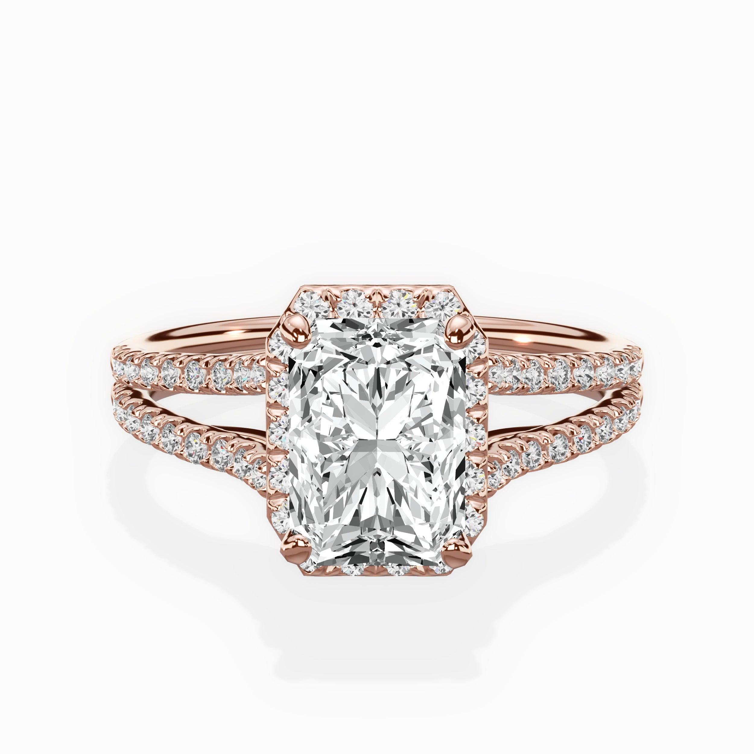 Milgrain Cathedral Halo Engagement Ring