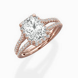 Milgrain Cathedral Halo Engagement Ring