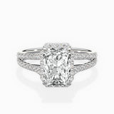 Milgrain Cathedral Halo Engagement Ring