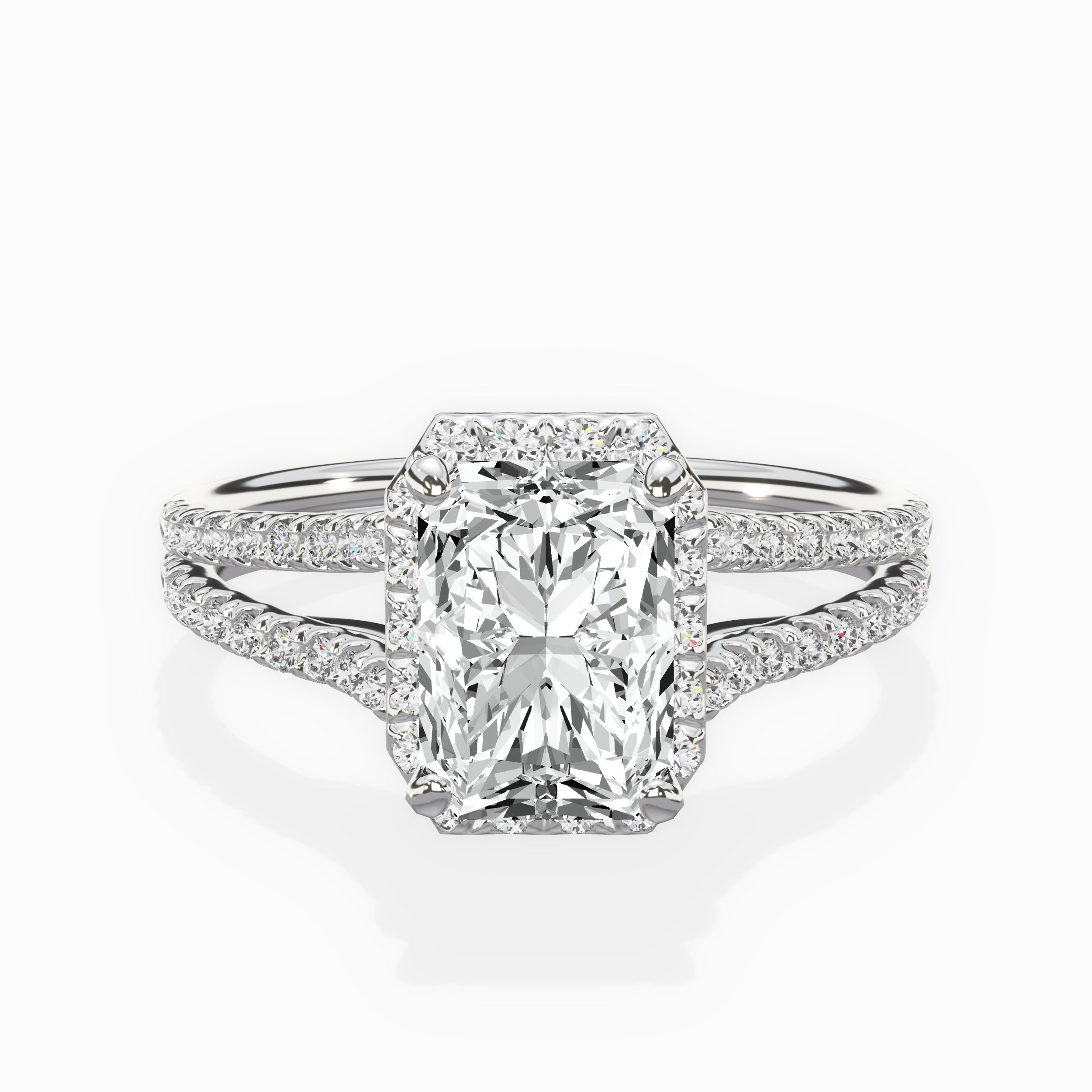 Milgrain Cathedral Halo Engagement Ring