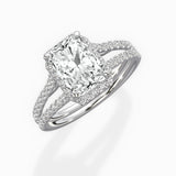 Milgrain Cathedral Halo Engagement Ring