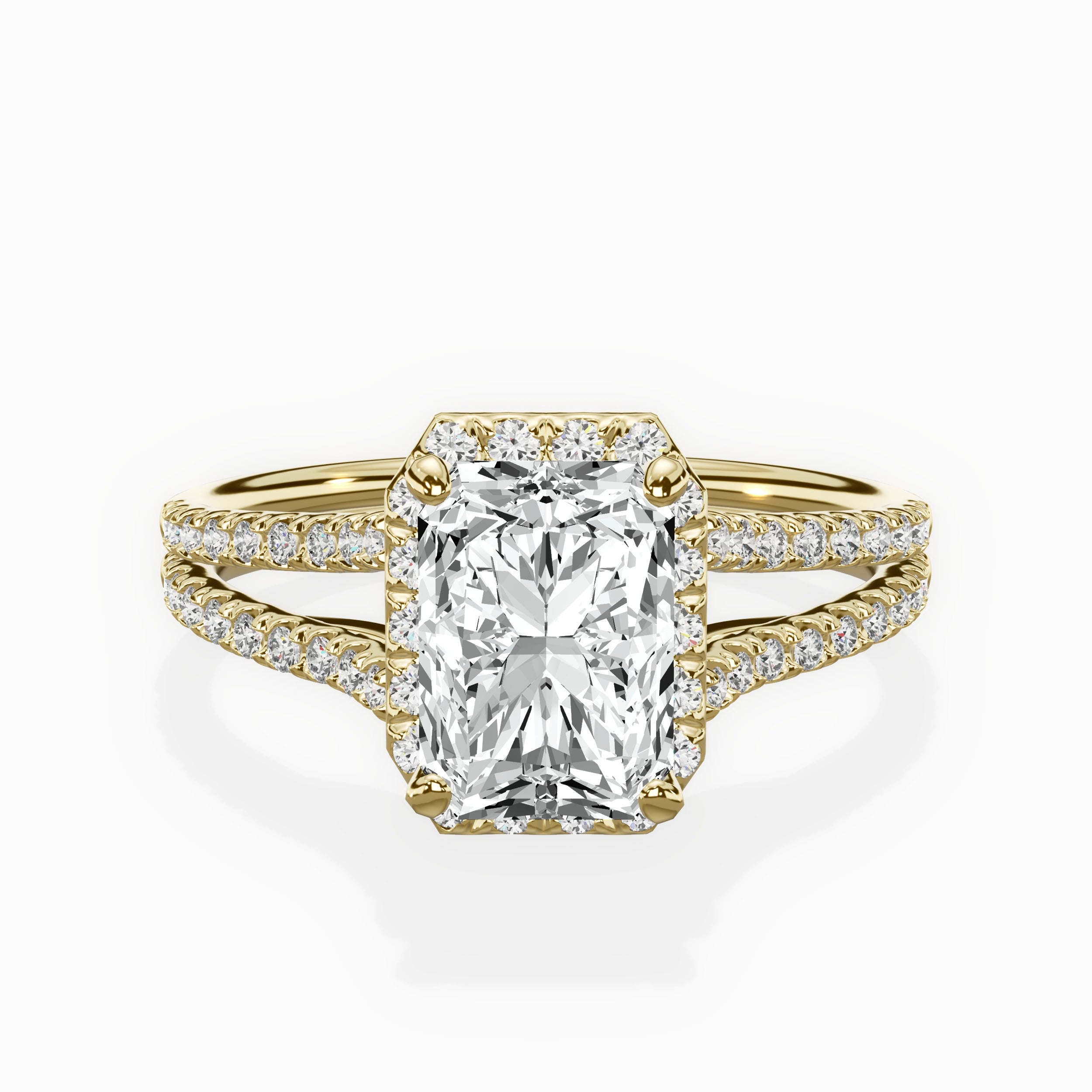 Milgrain Cathedral Halo Engagement Ring