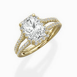 Milgrain Cathedral Halo Engagement Ring