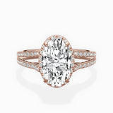 Milgrain Cathedral Halo Engagement Ring