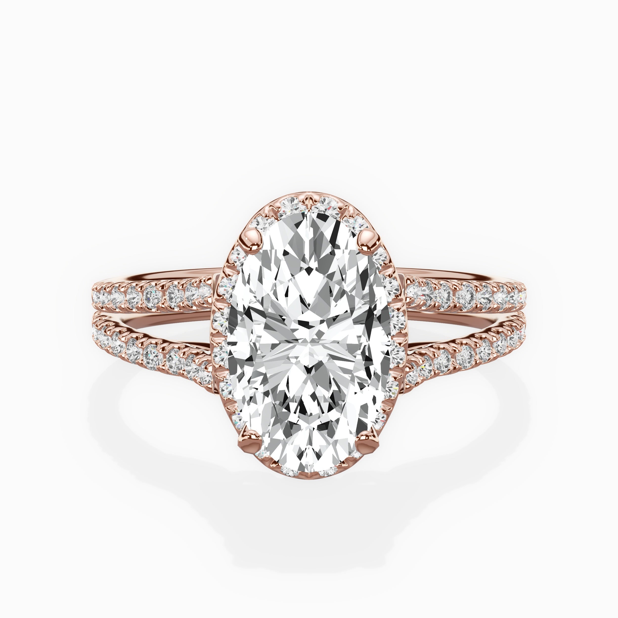 Milgrain Cathedral Halo Engagement Ring