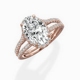 Milgrain Cathedral Halo Engagement Ring