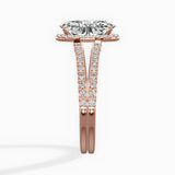 Milgrain Cathedral Halo Engagement Ring