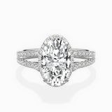 Milgrain Cathedral Halo Engagement Ring