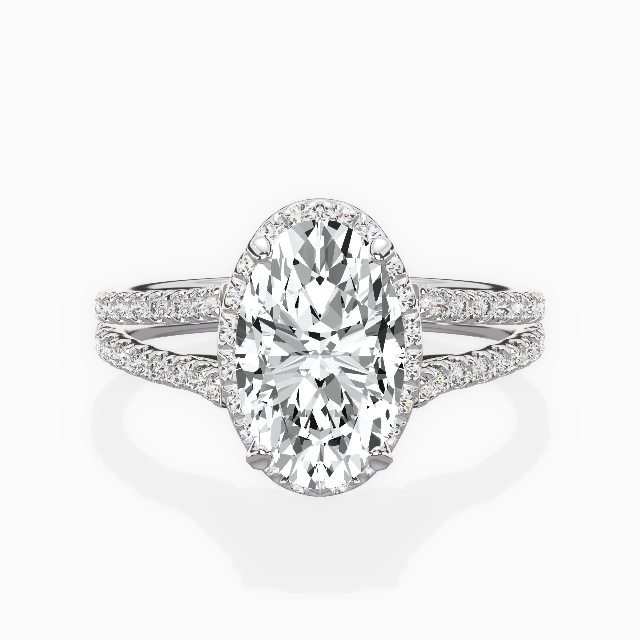 Milgrain Cathedral Halo Engagement Ring