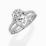 Milgrain Cathedral Halo Engagement Ring