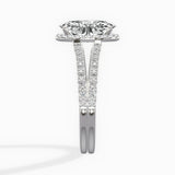 Milgrain Cathedral Halo Engagement Ring