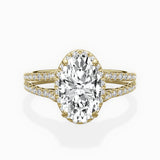 Milgrain Cathedral Halo Engagement Ring