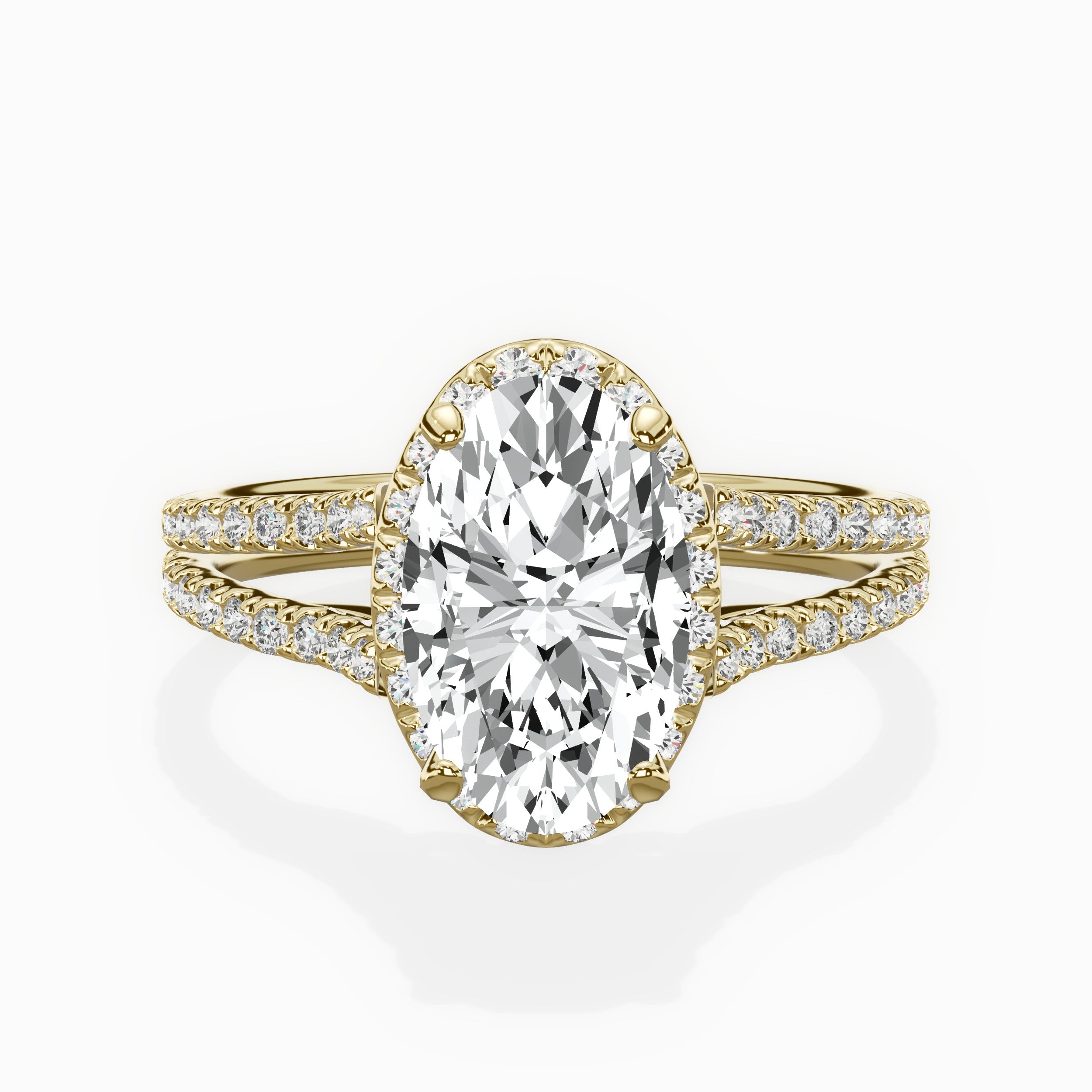 Milgrain Cathedral Halo Engagement Ring