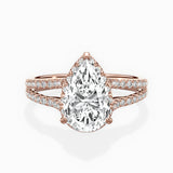 Milgrain Cathedral Halo Engagement Ring