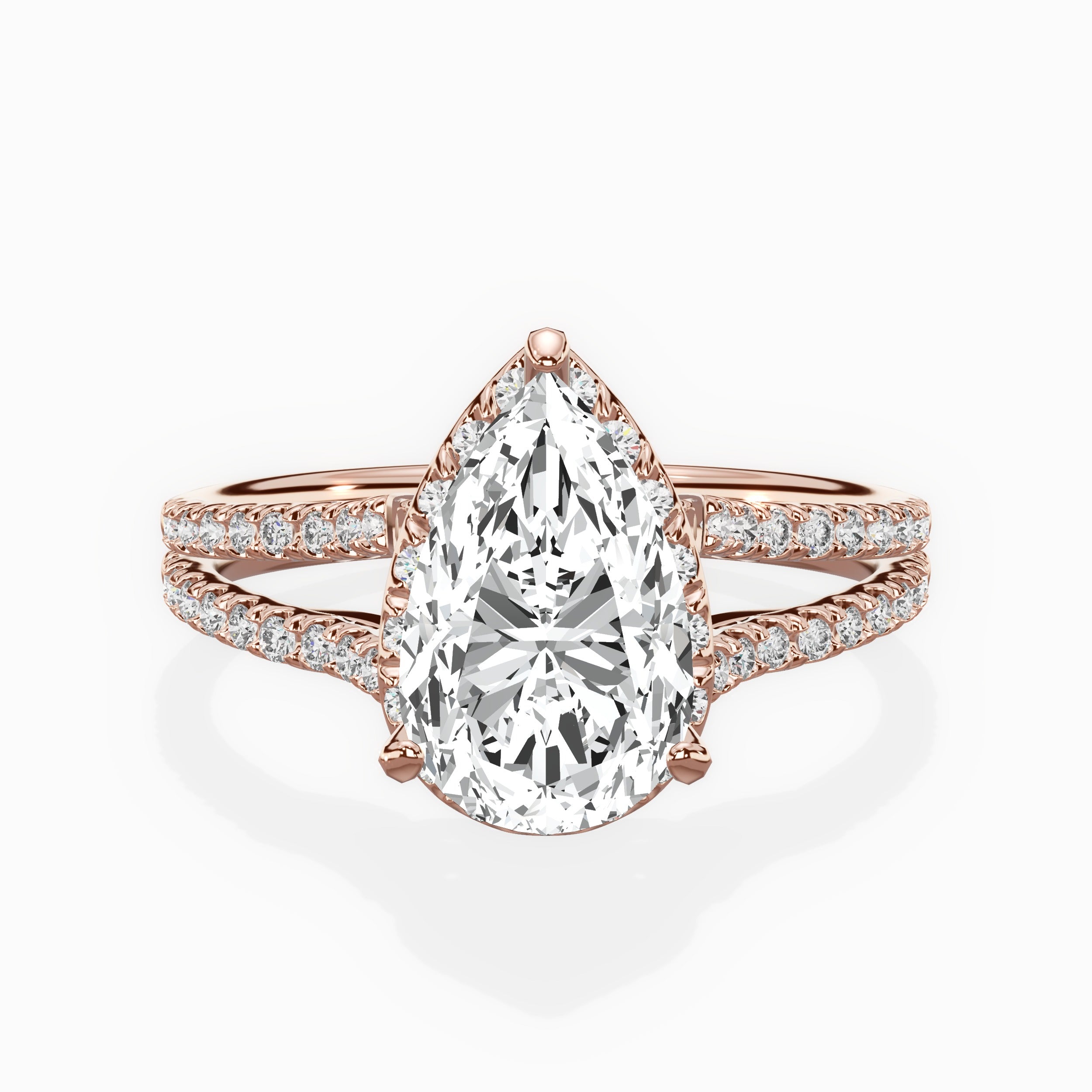 Milgrain Cathedral Halo Engagement Ring