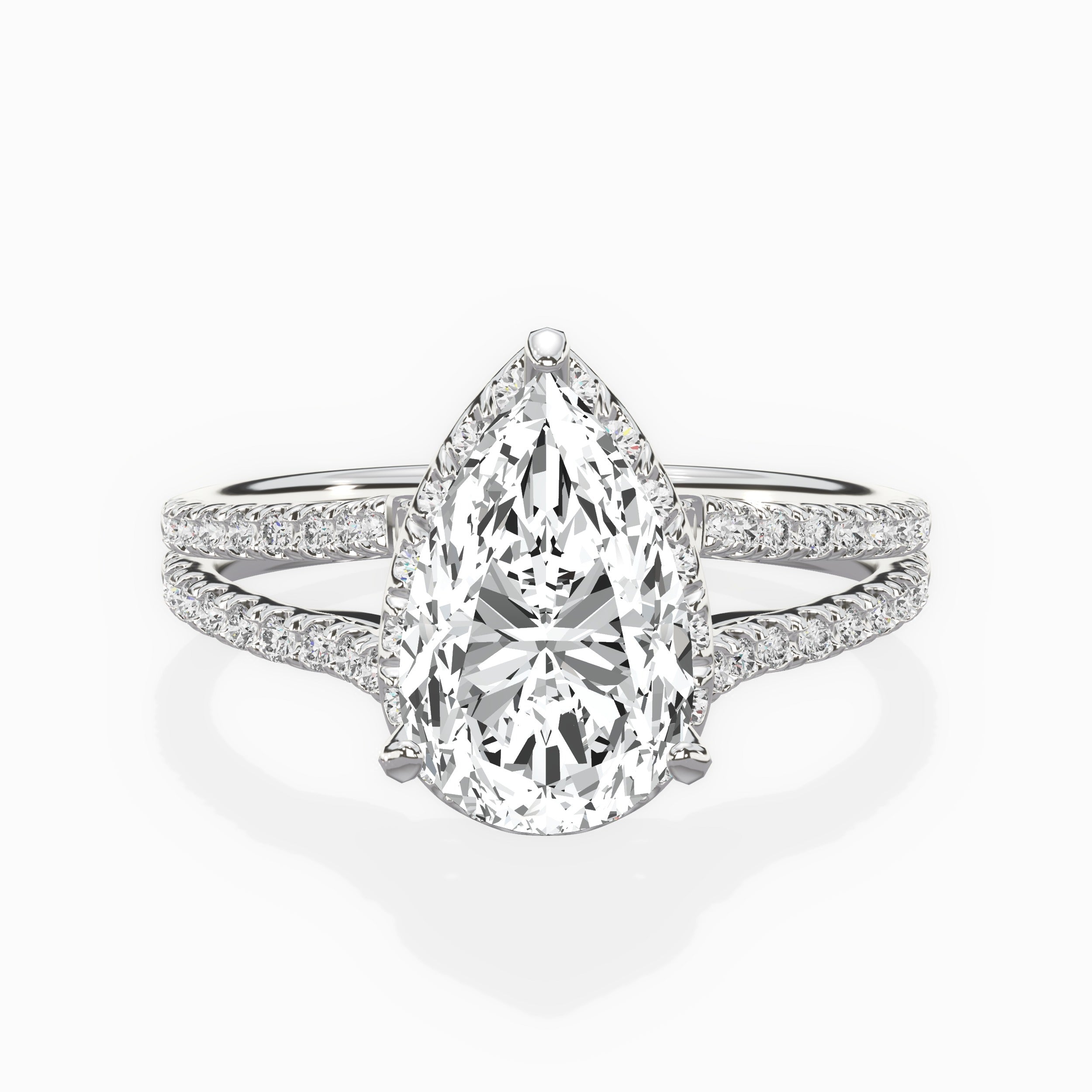 Milgrain Cathedral Halo Engagement Ring