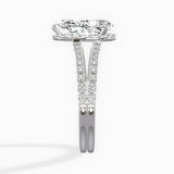 Milgrain Cathedral Halo Engagement Ring