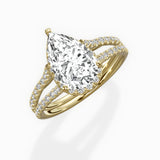 Milgrain Cathedral Halo Engagement Ring