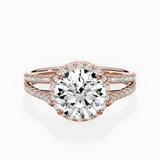 Milgrain Cathedral Halo Engagement Ring