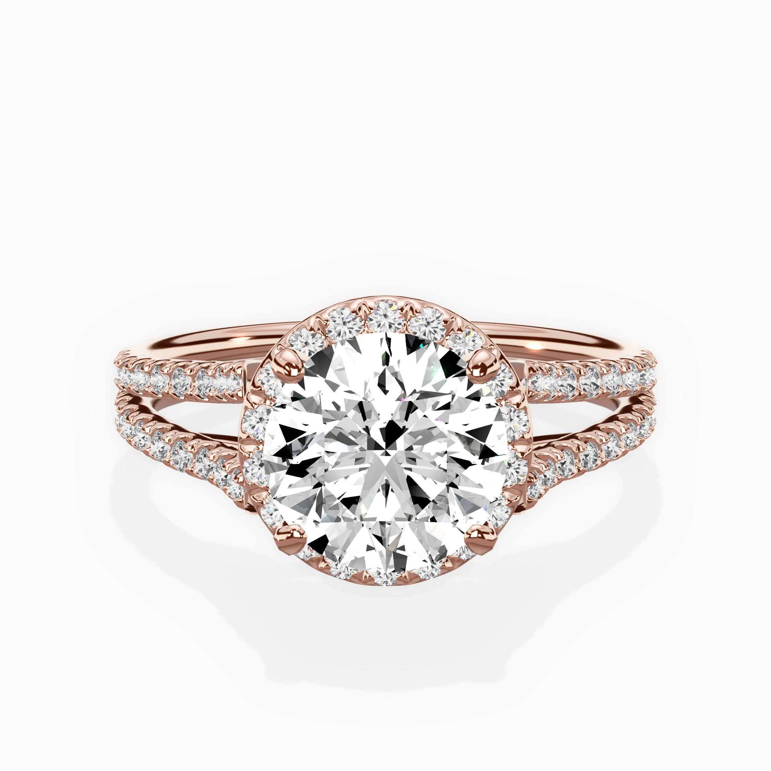 Milgrain Cathedral Halo Engagement Ring
