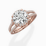 Milgrain Cathedral Halo Engagement Ring