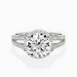 Milgrain Cathedral Halo Engagement Ring