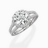 Milgrain Cathedral Halo Engagement Ring