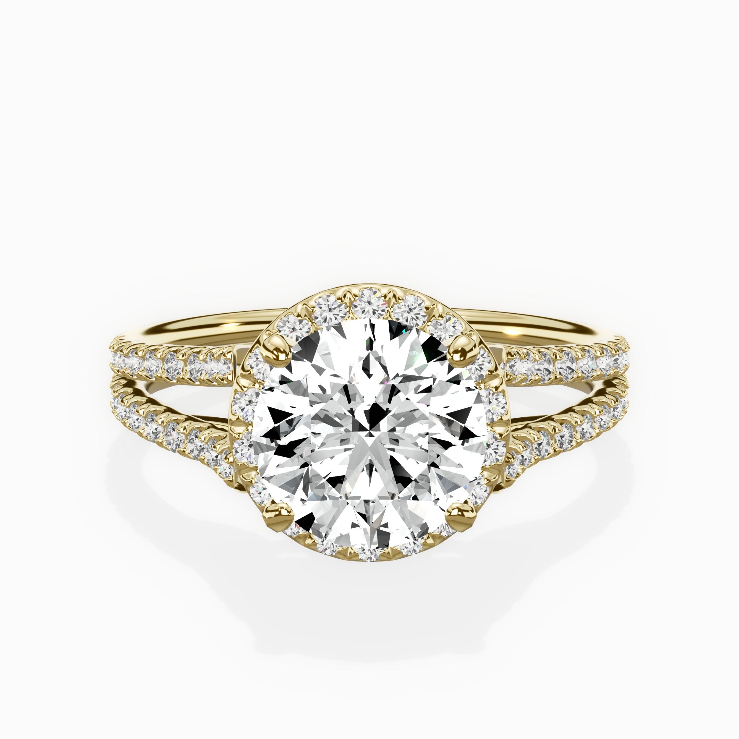 Milgrain Cathedral Halo Engagement Ring
