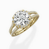 Milgrain Cathedral Halo Engagement Ring